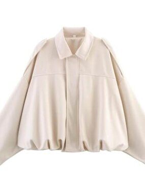 Faux Suede Oversized Bomber Jacket Women Long Sleeve Zip Pilot Coat